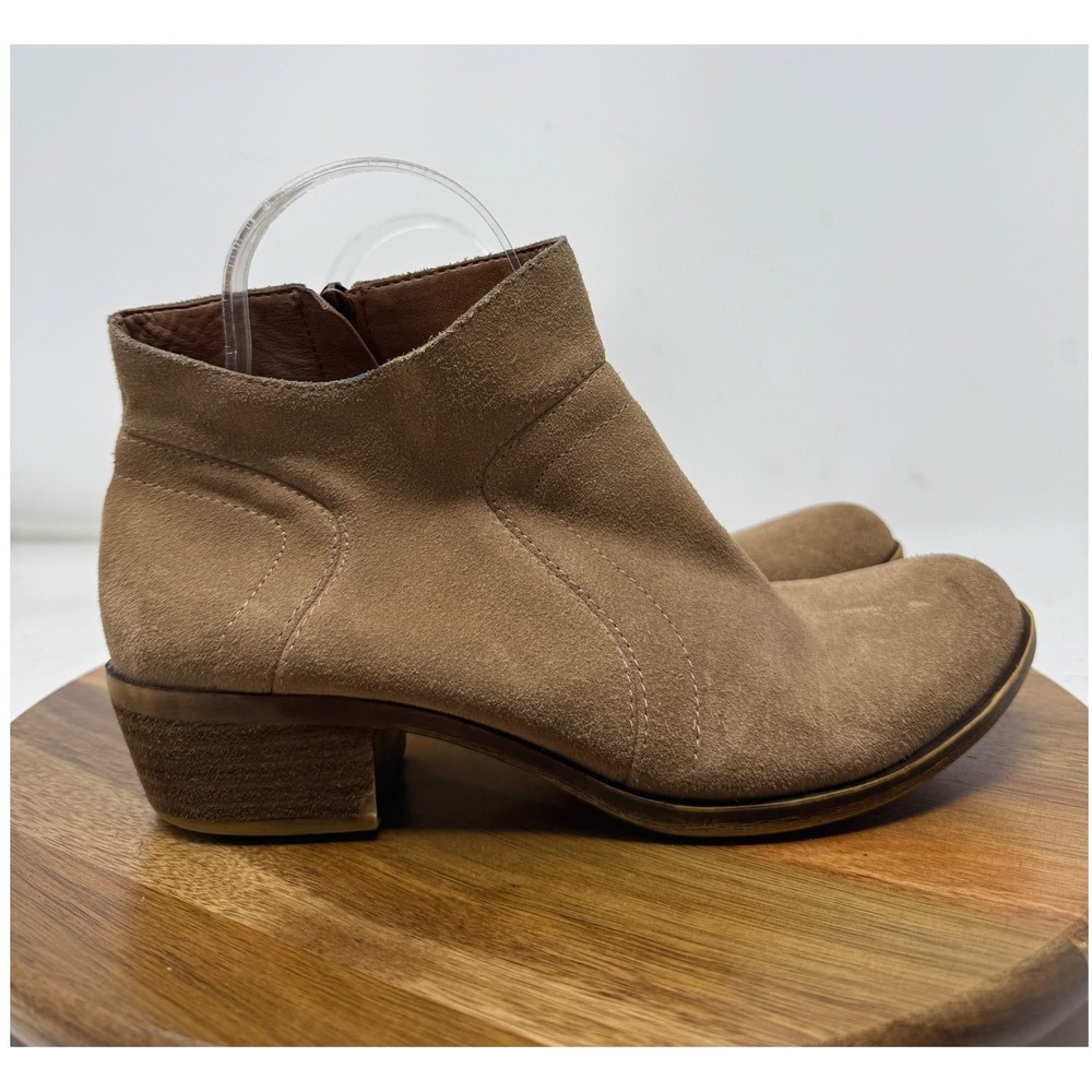 Lucky Brand Womens Brolley‎ Suede Leather Brown Ankle Booties Boots Shoes 7.5